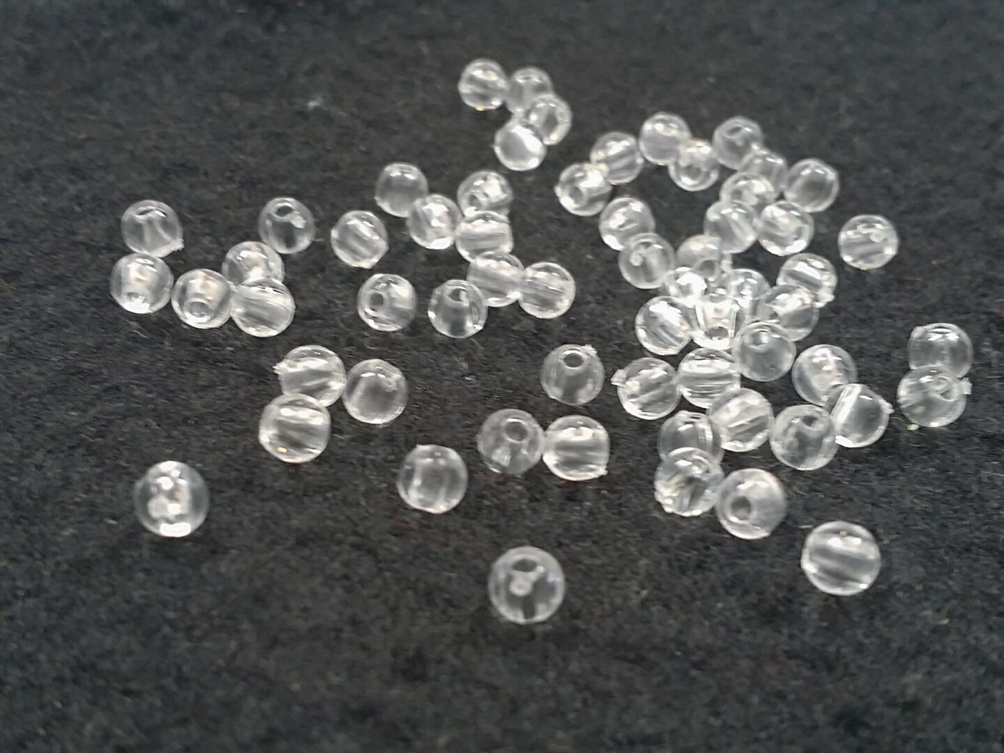 Transparent acrylic beads, Qty 100 Round, White, about 4mm, hole:1mm