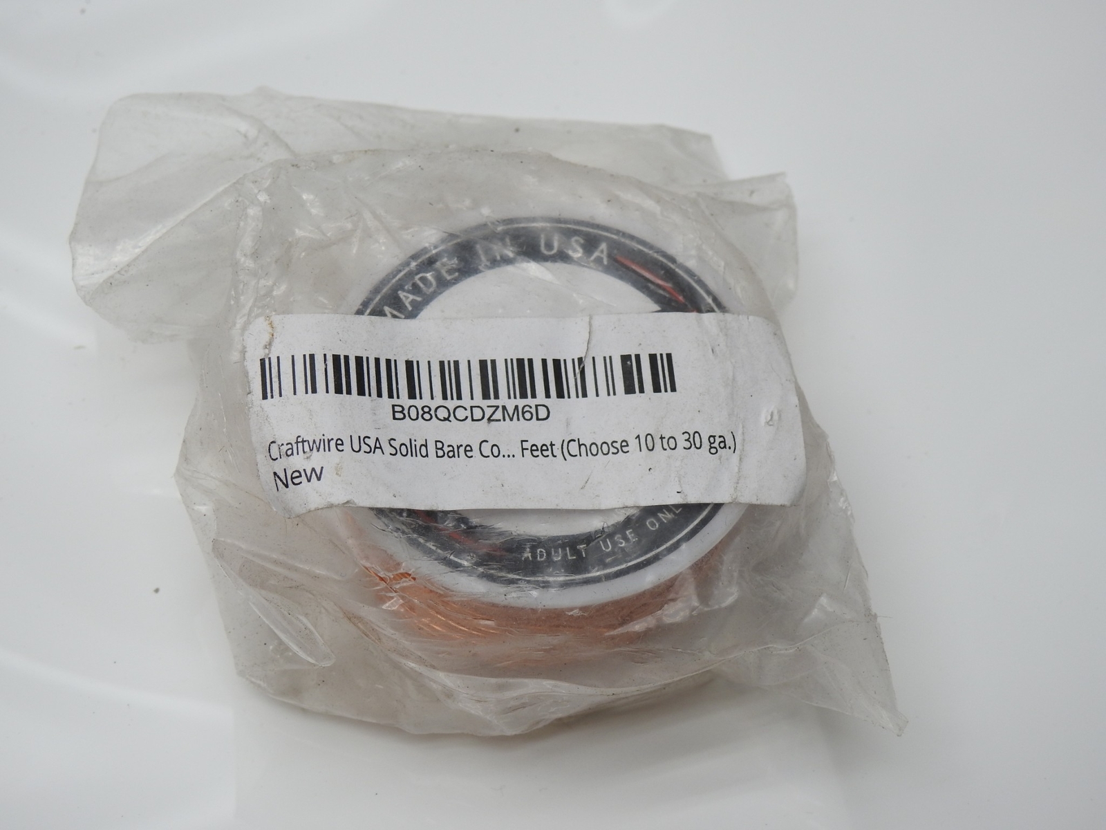 12.5 lbs Craftwire Solid Bare Copper Wire Half Hard, 18GA (x25 Spools of .5 Lb)