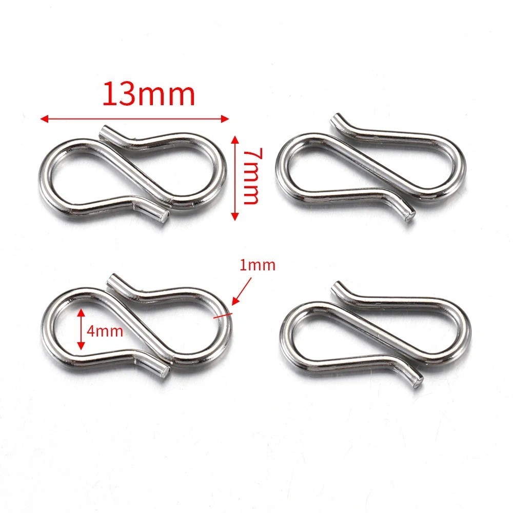 20pcs Stainless Steel Gold S Shape Clasps DIY Necklace Bracelet Hook Connectors