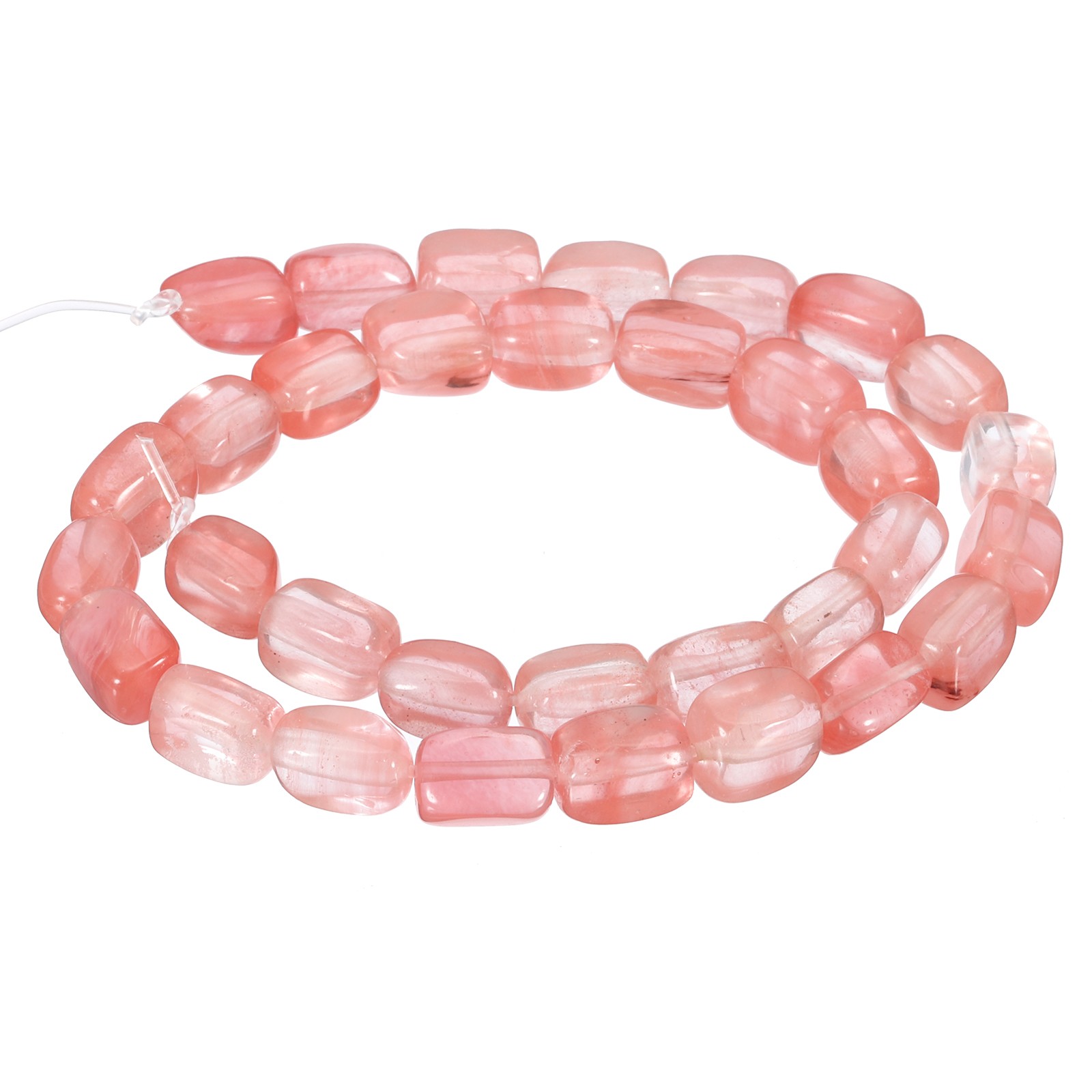 Natural Stone Gemstone Beads 15″ 12x8mm Cuboid Spacer Bead, Watermelon Red