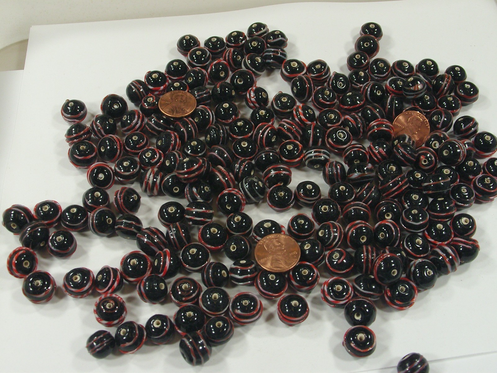 2 Pounds (10mm x 12mm) Round India Handmade Glass Beads Wholesale Bulk (OLC-2) ⭐