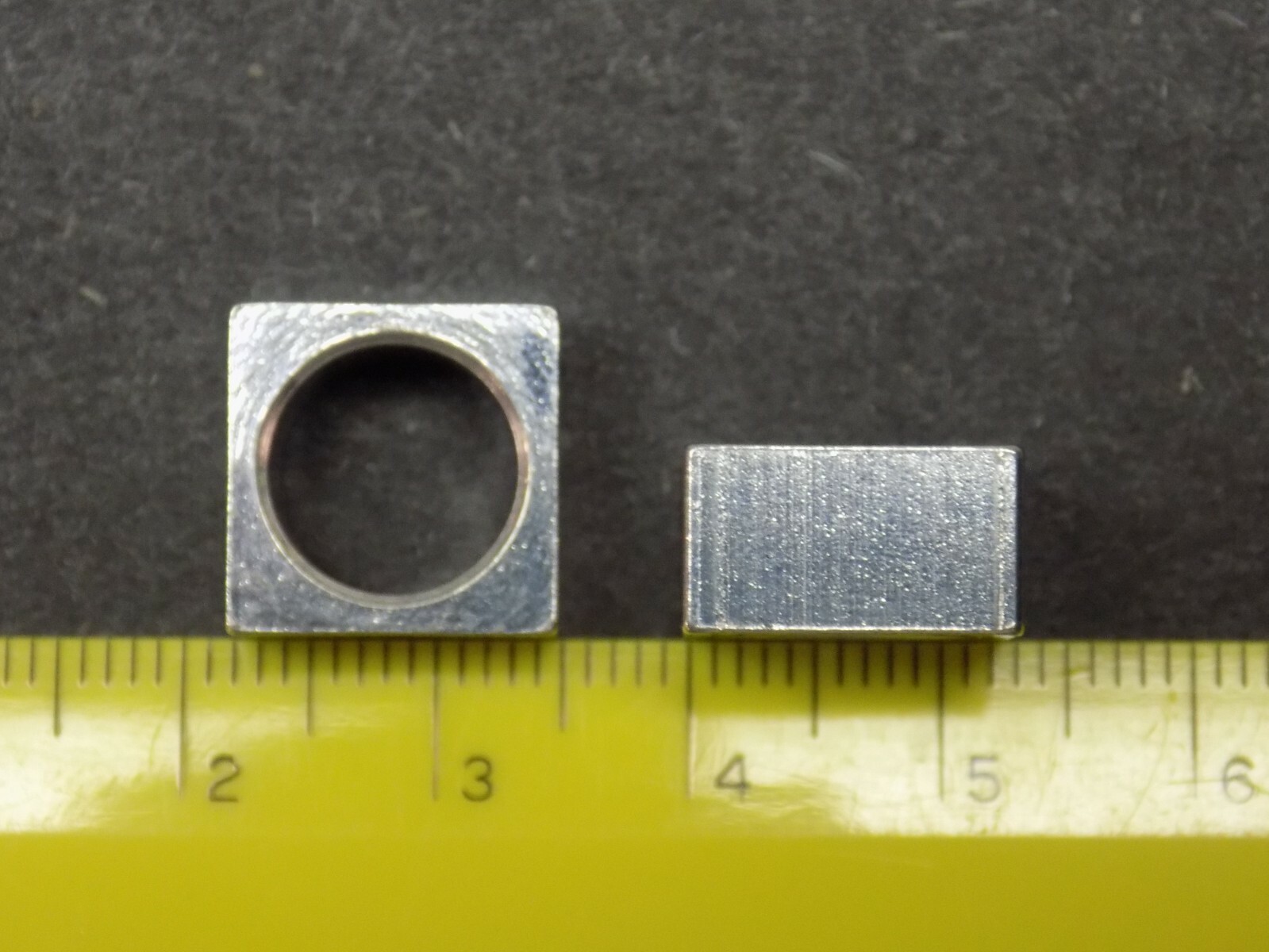 #S07139 Qty 20 – Square Aluminum Beads, 13mm long, 9mm hole made in USA