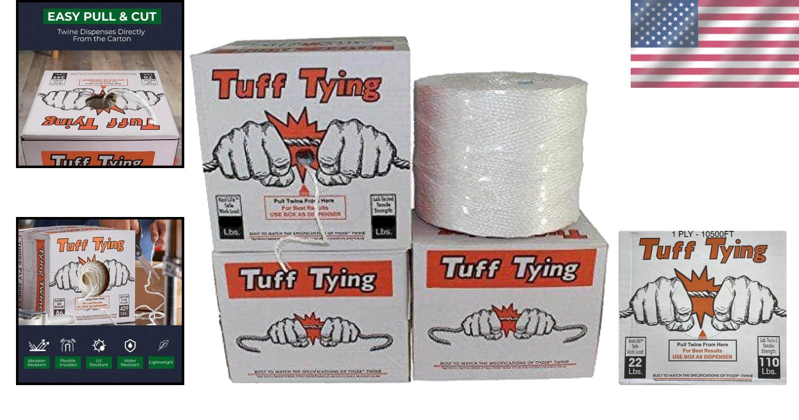 Commercial Tying Twine: 10500ft White Polypropylene, Weatherproof, High Strength