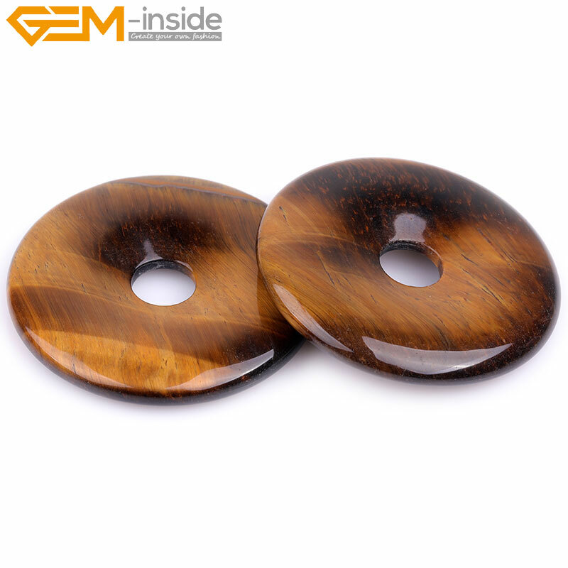 50mm Donuts Natural Stone Jewelry Making Bead 1 Piece Wholesale Loose Beads