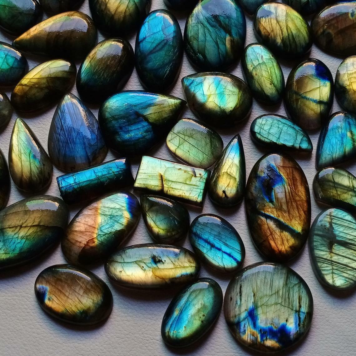 1050 Cts. Natural LABRADORITE CABOCHON Multifire wholesale Labradorite Gemstone