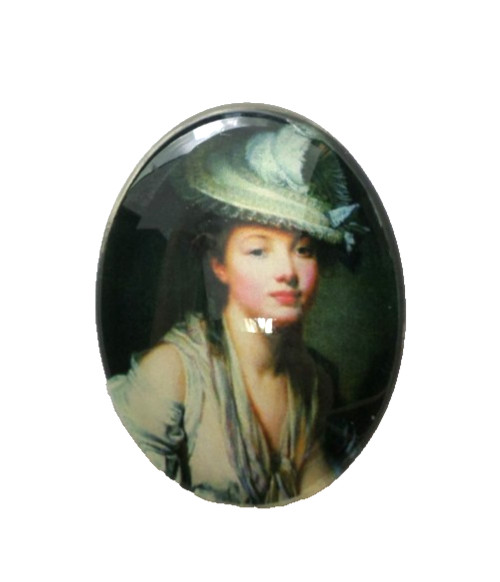 10 Vibrant Colors of 40x30mm Glass Vintage Victorian Art Deco Women Cameos Nice