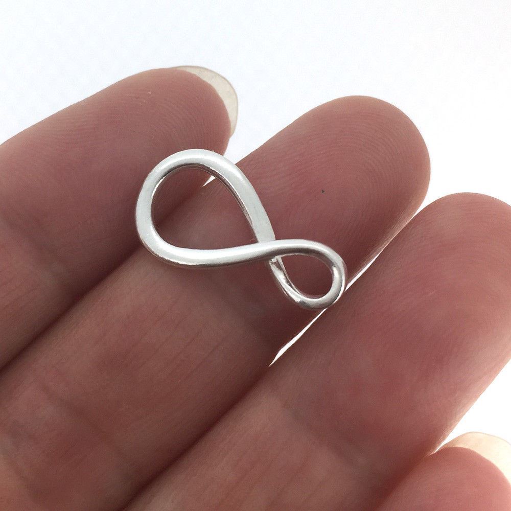 Sterling Silver Infinity Charm – Figure 8-Warped Infinity Charm Pendant