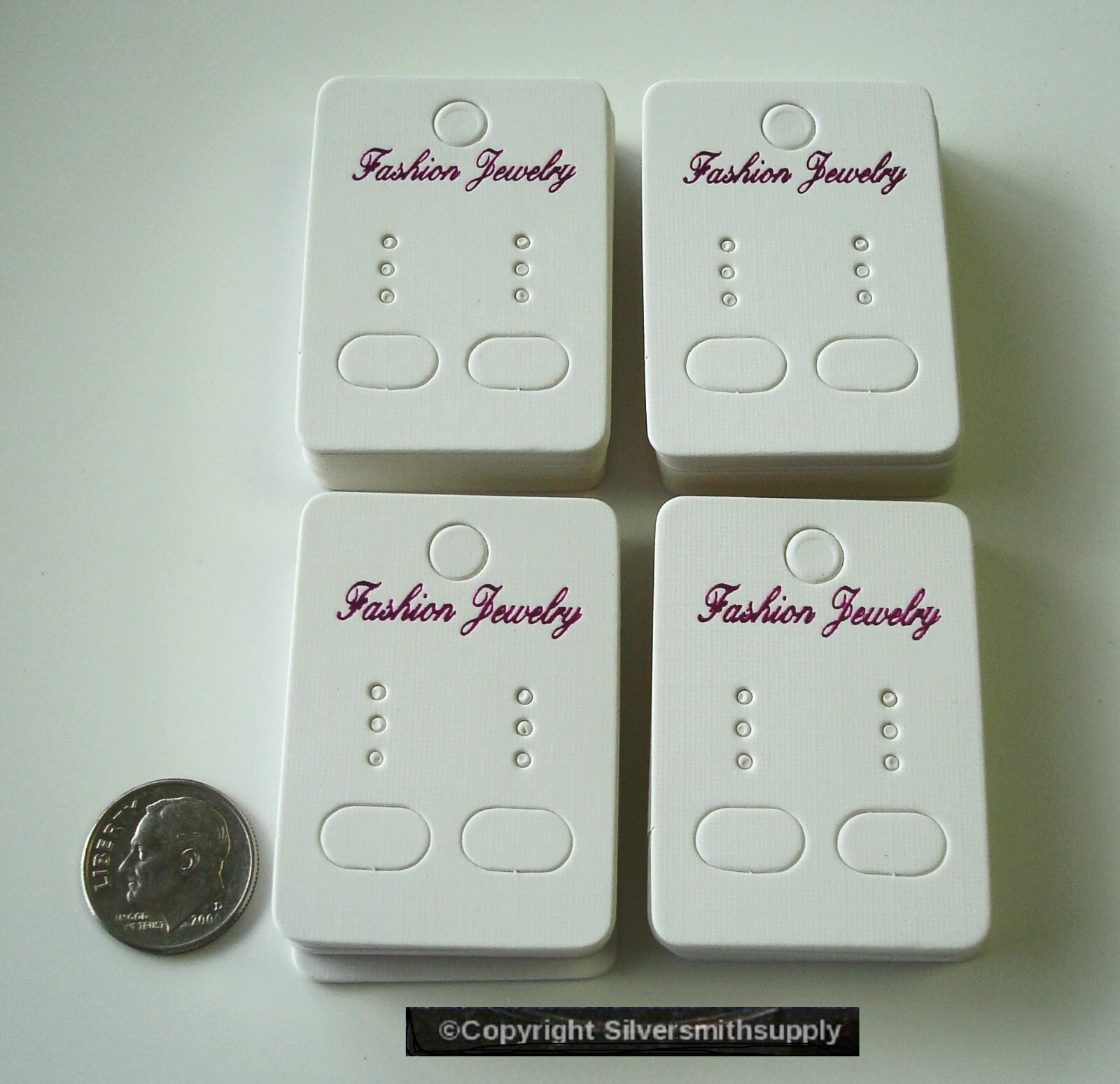 Earring display card 45mm WHITE 100 cardboard post clip Necklace bracelet JD066B