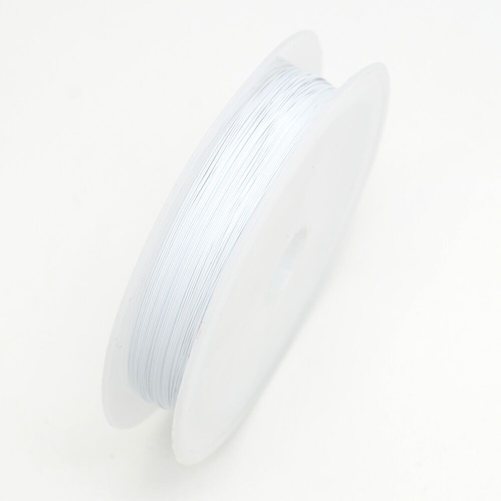2 Roll White Beading Cord Wire Thread Tiger Tail 0.385mm Jewelry cord