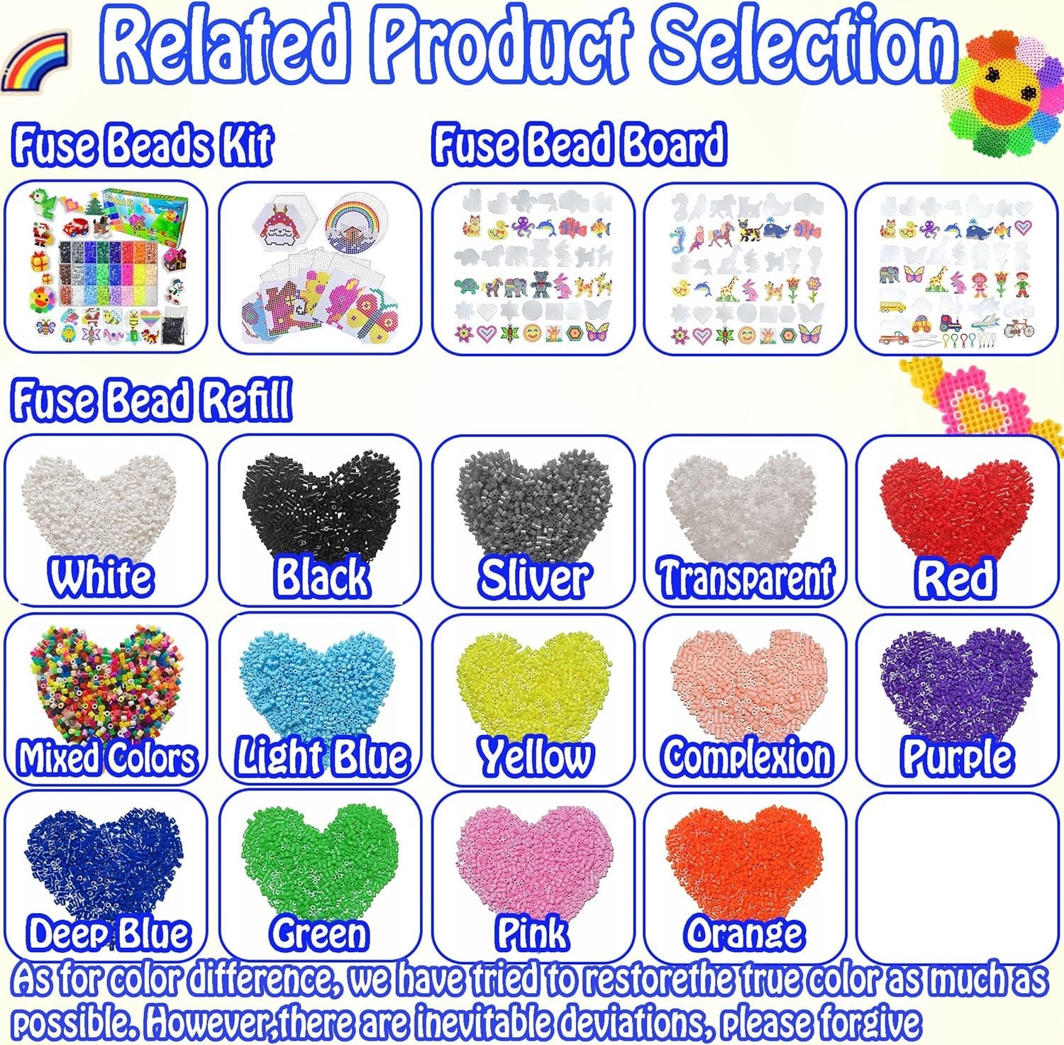 1000Pcs Fuse Beads – 5mm Black Melting Beads for Crafts, Bead Bulk Refill.