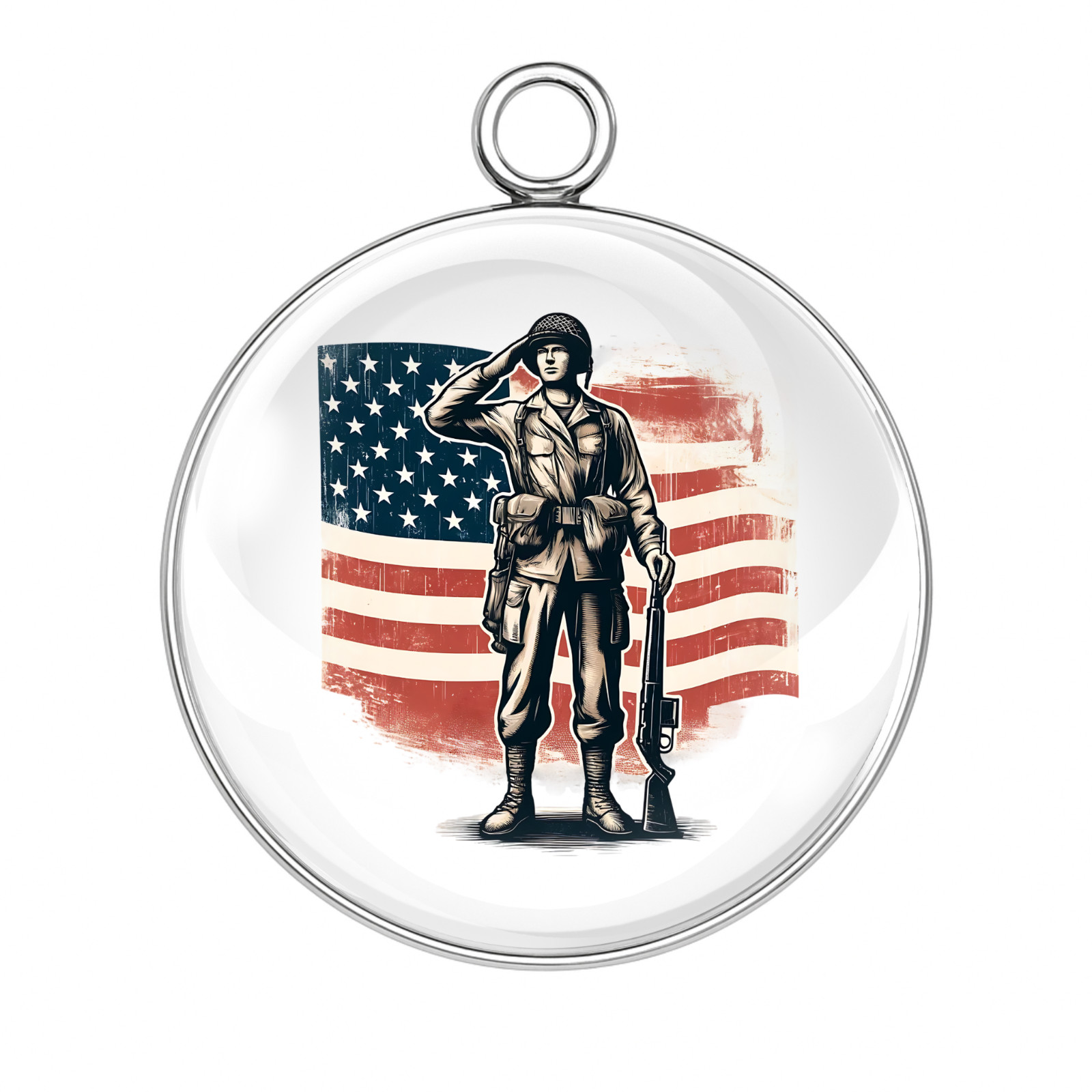 USA Veteran Charms – Funny Redneck America Flag Glass Pendants Jewelry Crafts
