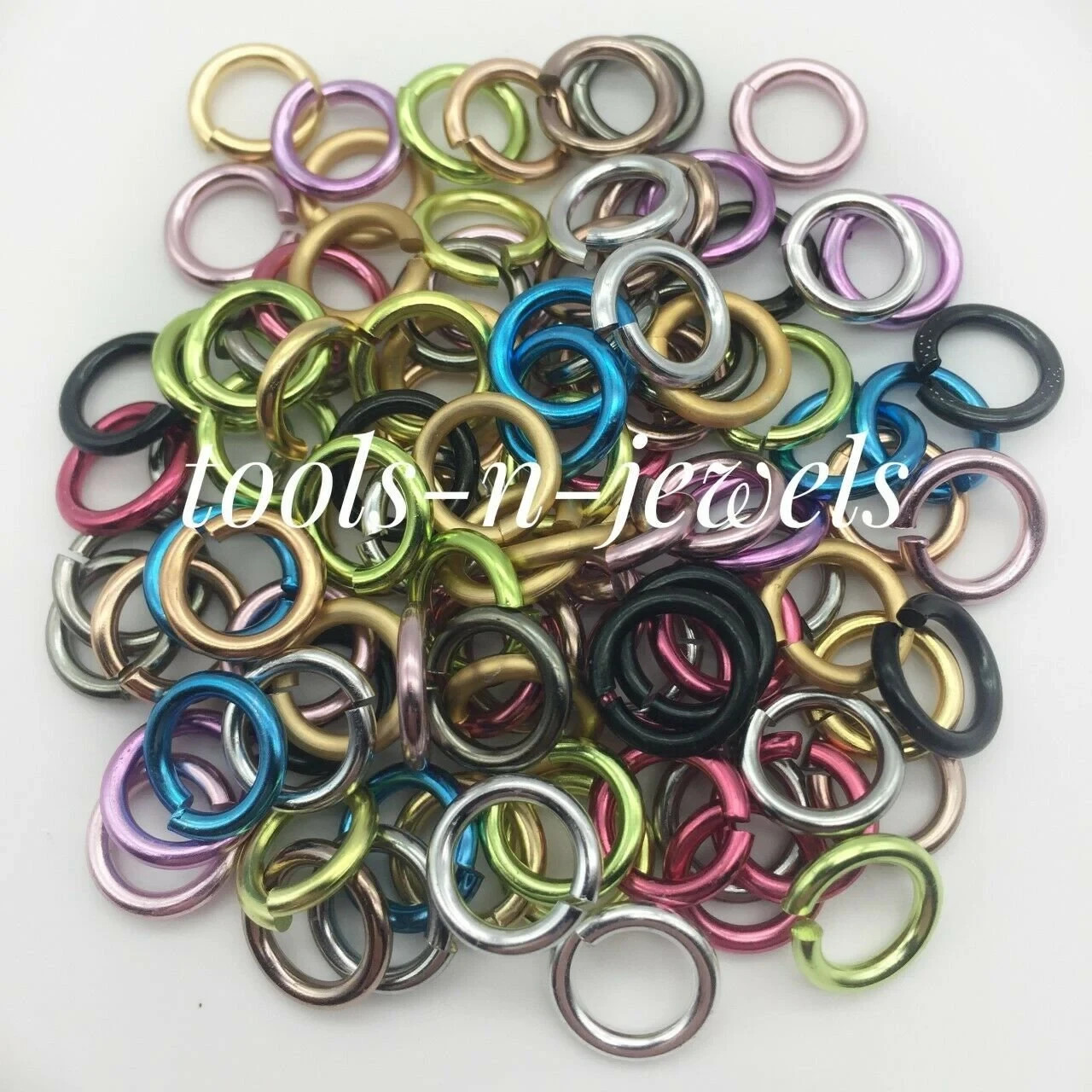 12mm Jumprings 100 Anodized Aluminum Round 12 Gauge Open Jump Rings 7.9mm ID