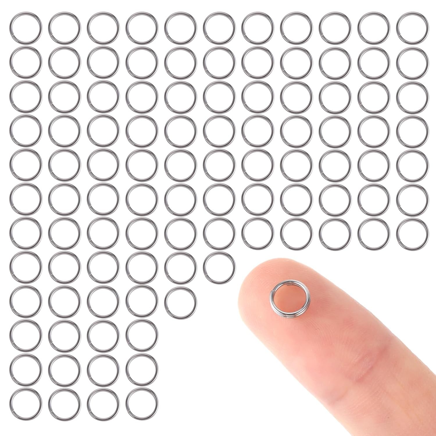 100pcs 6mm Double Open Mini Stainless Steel Jump Rings Split Ring Assortment