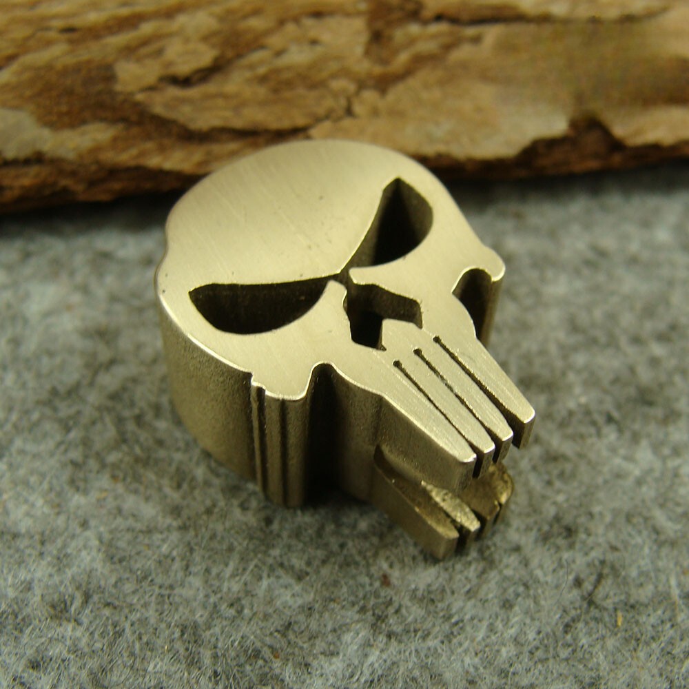 Brass / Titanium Skull Paracord Beads Lanyard Beads Pendant Zipper Pull Beads