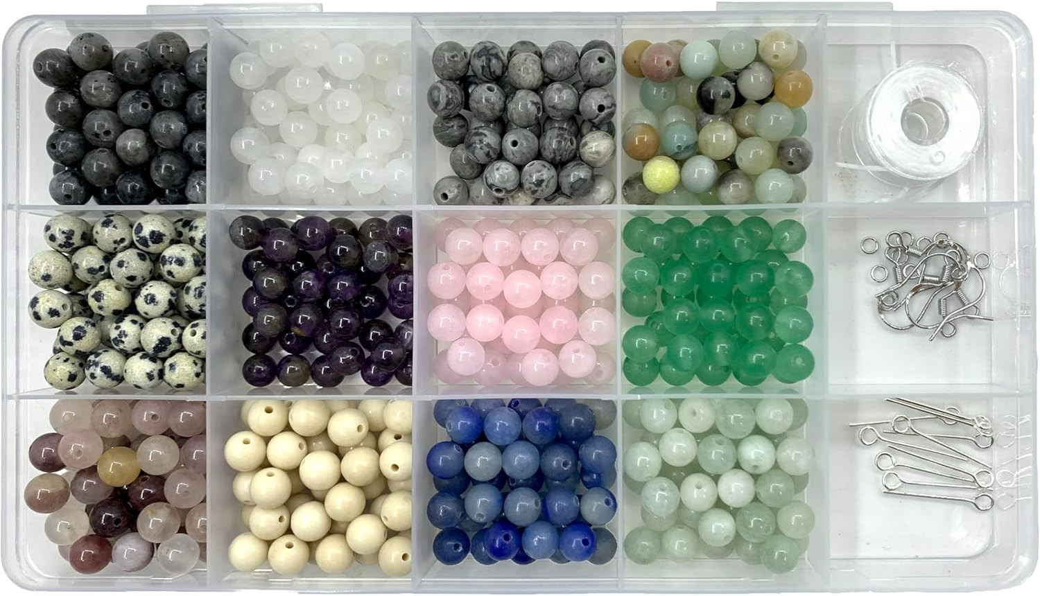 Natural round Gemstone Beads 480Pcs 6Mm 1Mm Hole Adult Jewelry