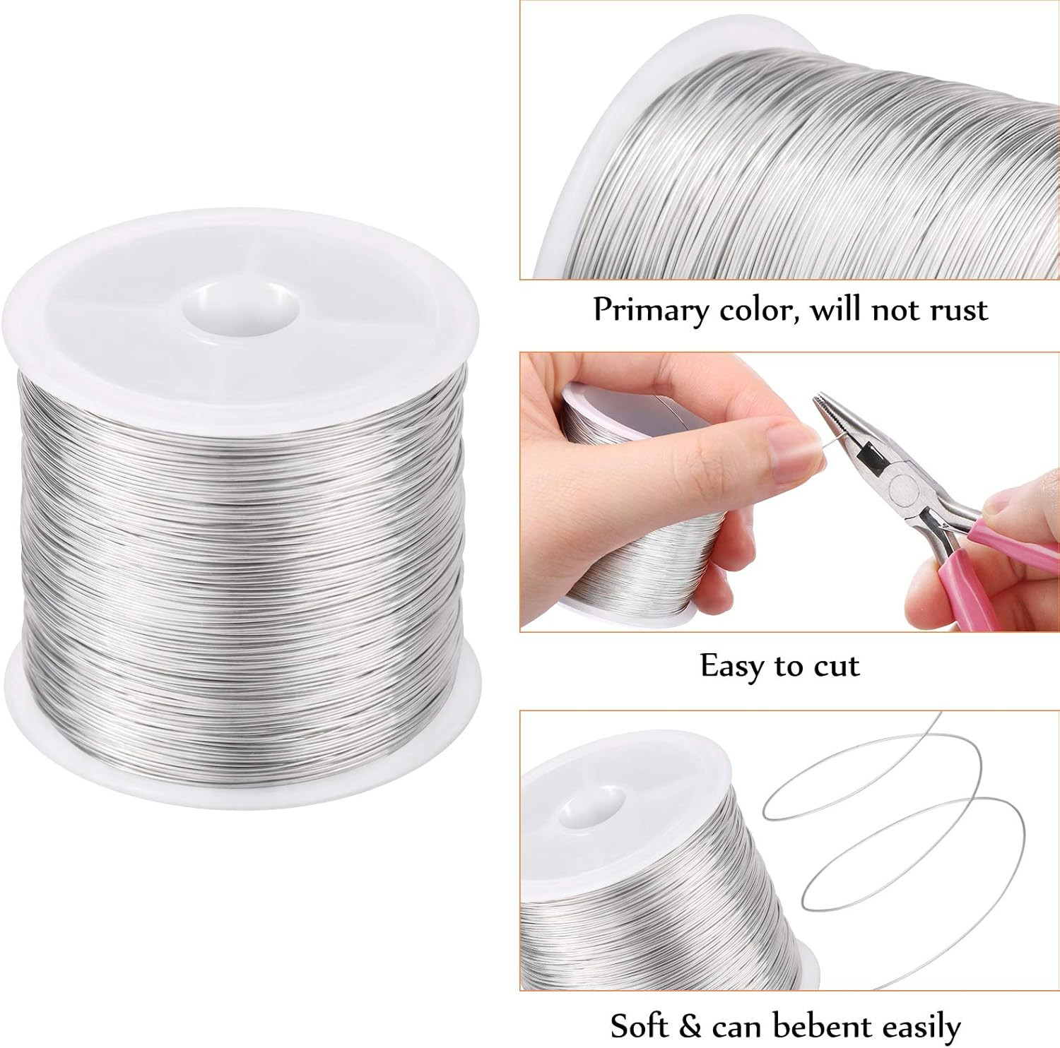 328Ft Jewelry Wire – 26 Gauge Tarnish Resistant Copper Beading Wire