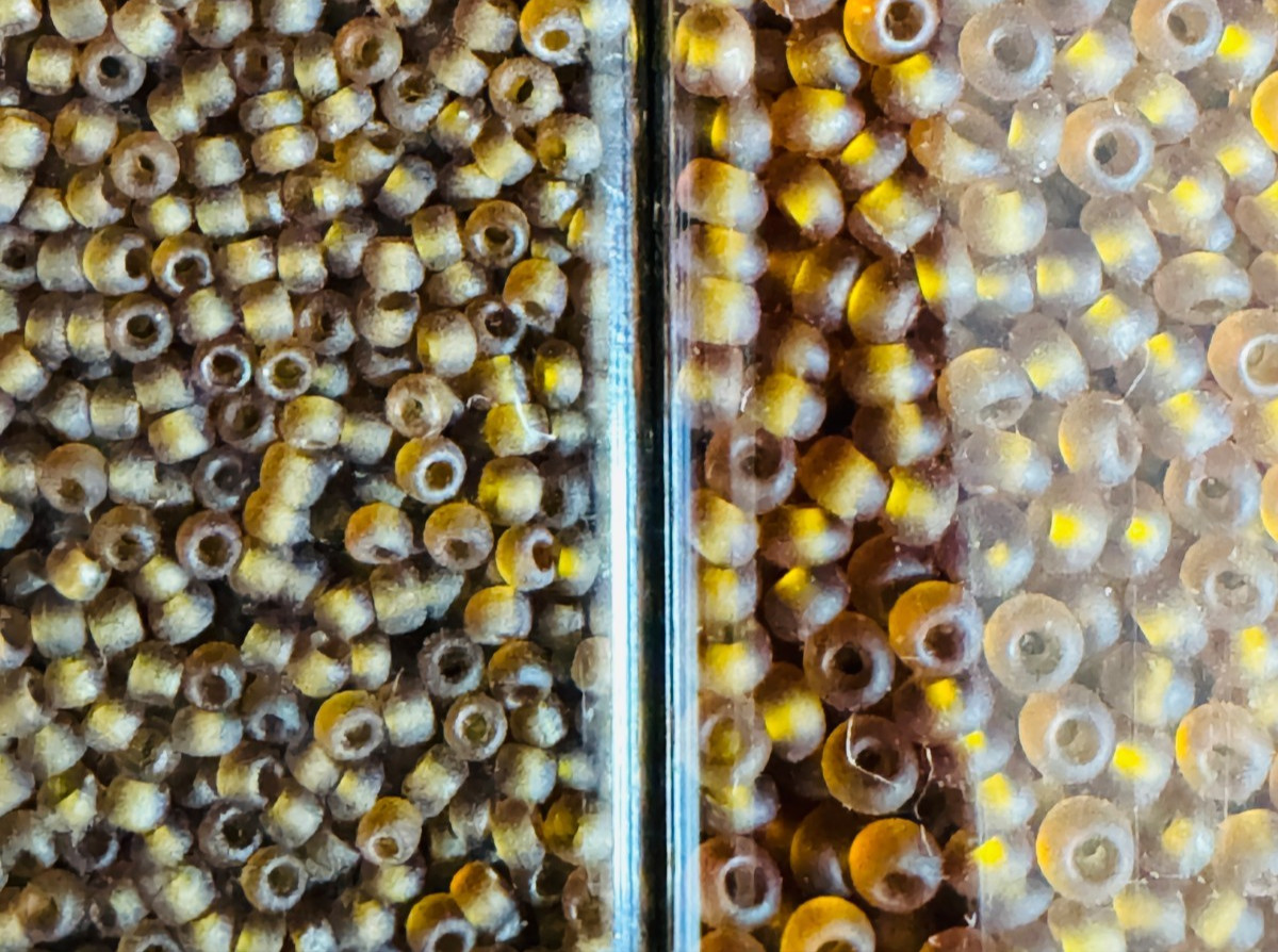 Glass Seed Bead Lot 26 Tubes – Iridescent Neon Mix Different Sizes NOS