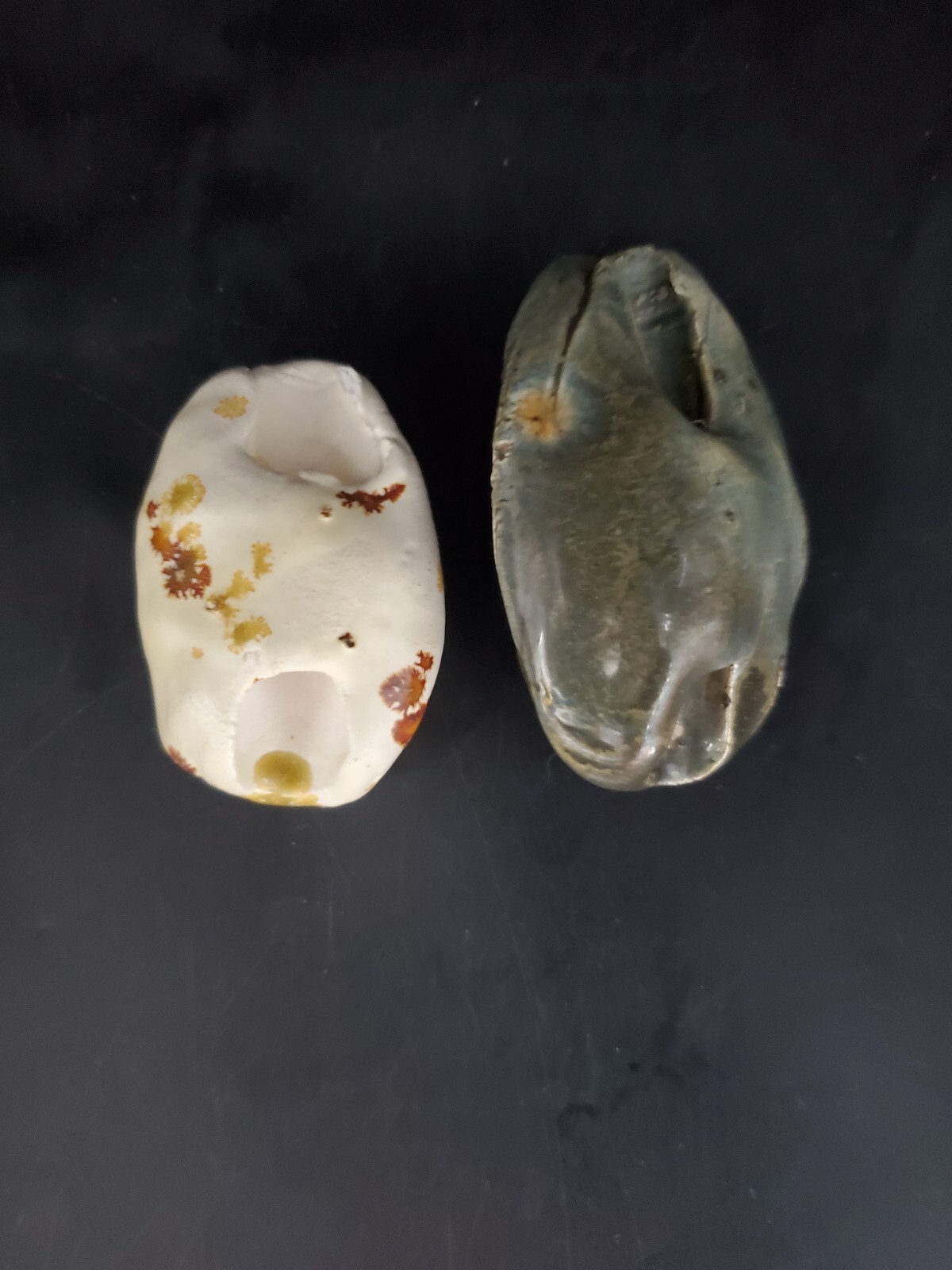 Lot Of 2 Large Vintage Hand Made Beads Angel & Man