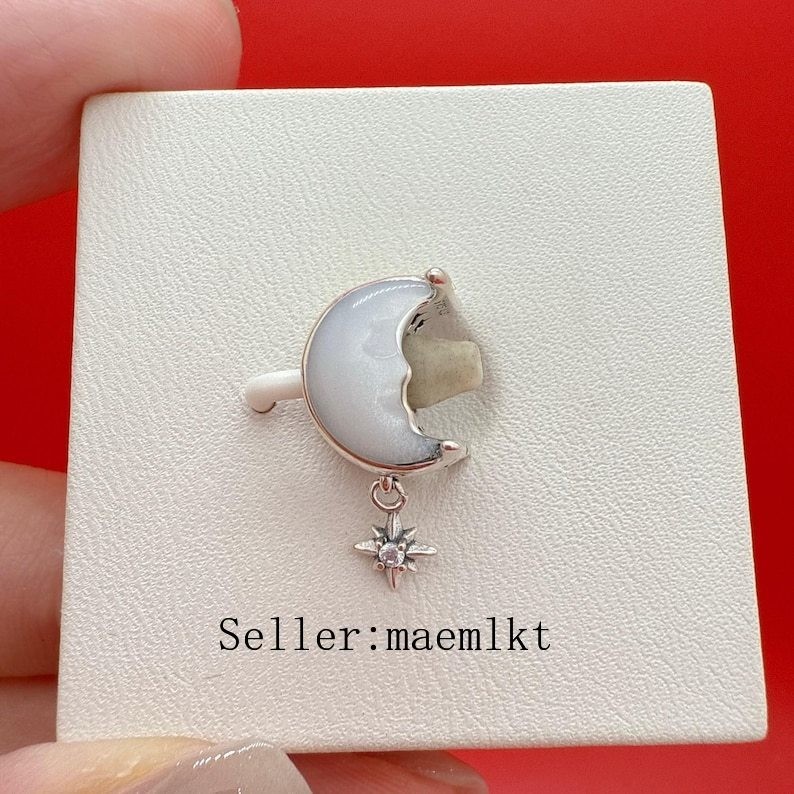 New 925 Sterling Silver Moon & North Star Charm,Charm for bracelet 793594C01