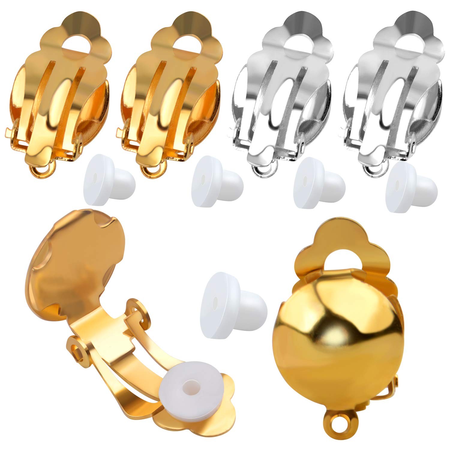 20 Pieces Clip on Earring Converter Non-Pierced Earrings Components with Loop an