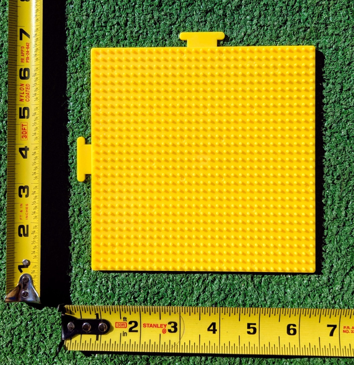 Single Perler Fused Beads Decoration 6×6″ Large Interlocking Yellow Pegboard NOP