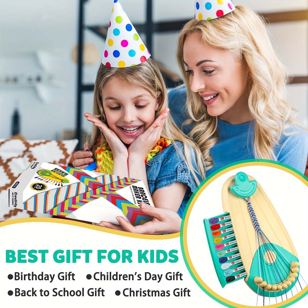 Vibrant All-In-One Durable Sturdy Easy-To-Use Friendship Bracelet Making Toy Set