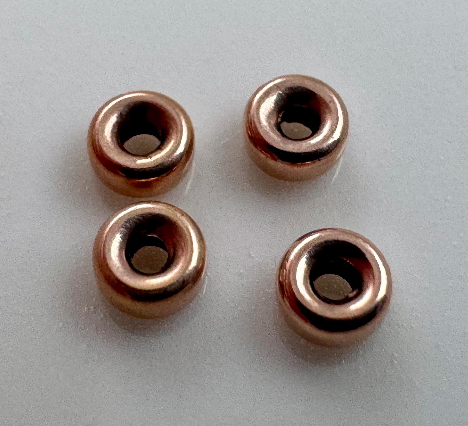 20 pcs- 3mm Roundel Spacer Bead 1mm hole size Rose Gold Filled 14K (P6467)