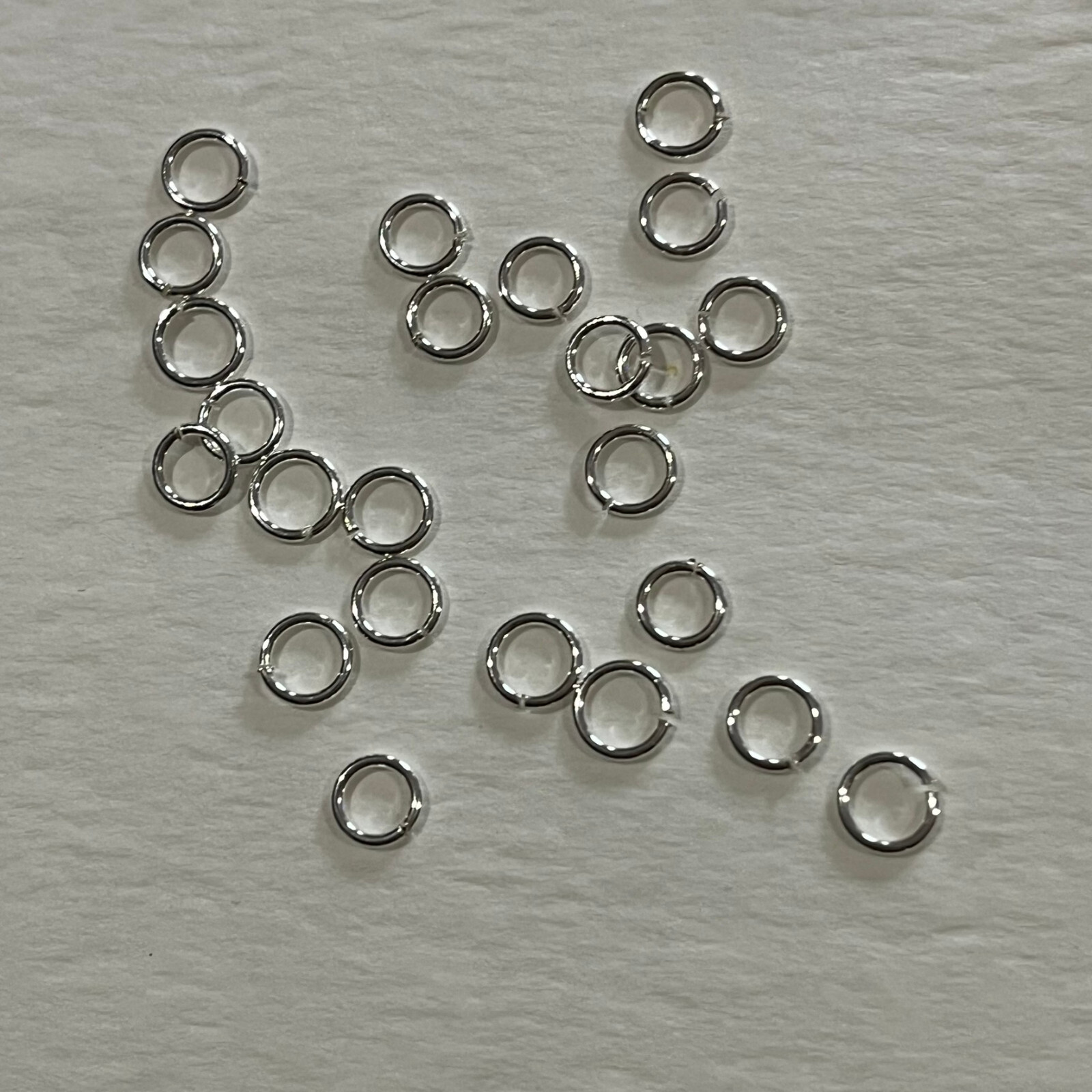 50 Pieces Authentic 925 Sterling Silver 6mm 20ga Open Jump Rings