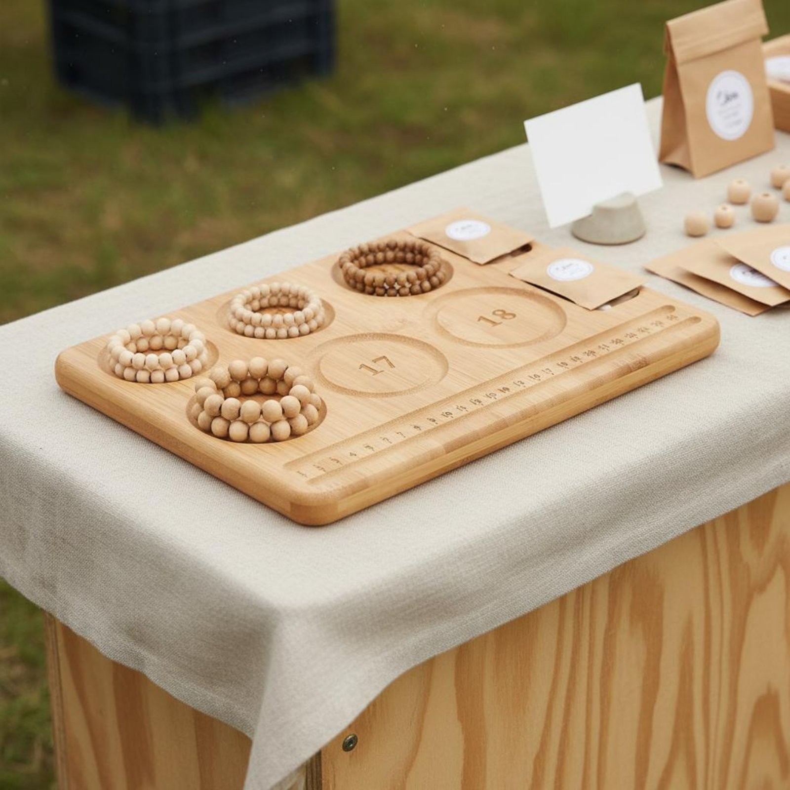 Wooden Bead Board Easy to Use Bracelet Design Board Non-Slip for DIY Crafters