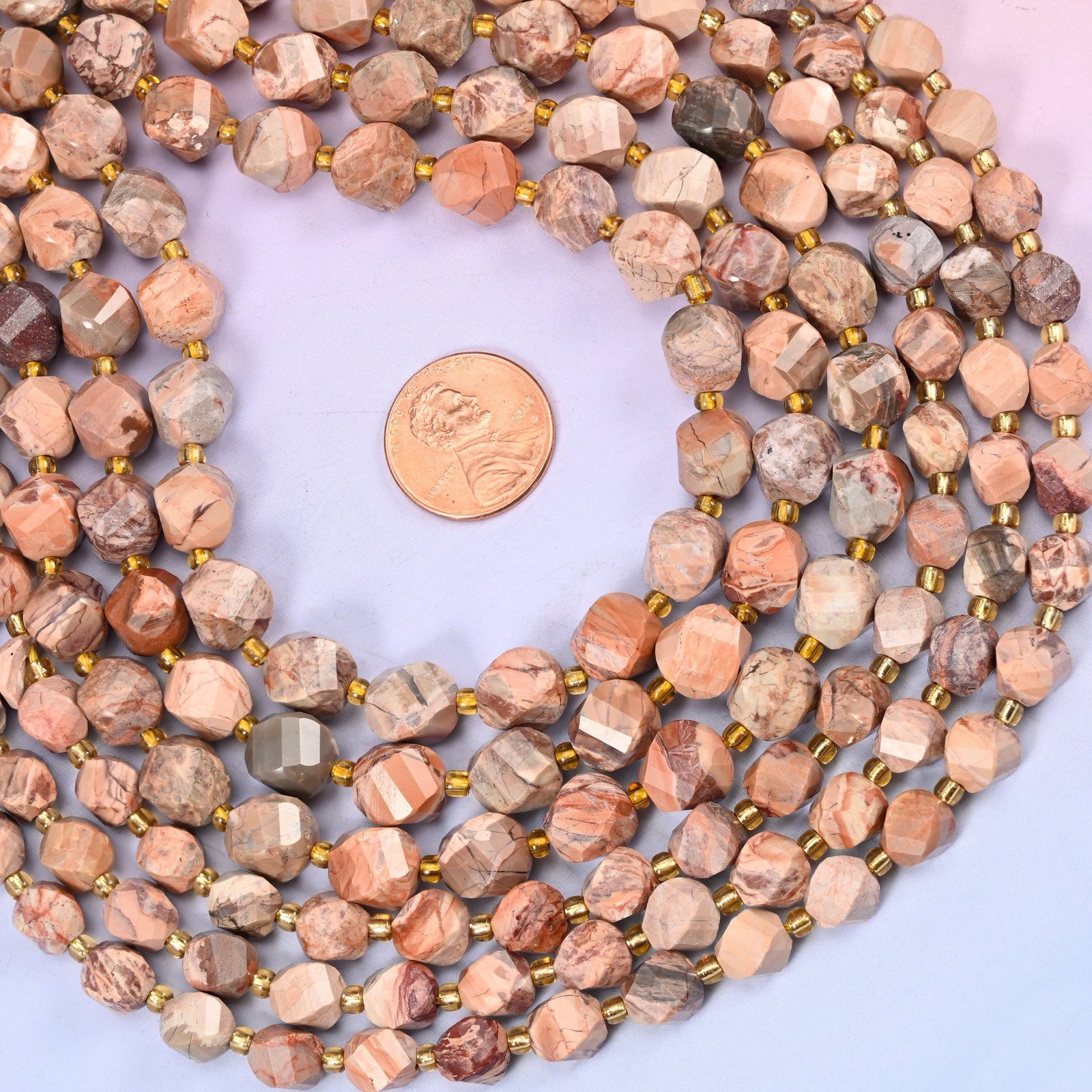 Red Howlite Faceted Spiral Twist Beads: Size 8mm 10mm, Jewelry Making