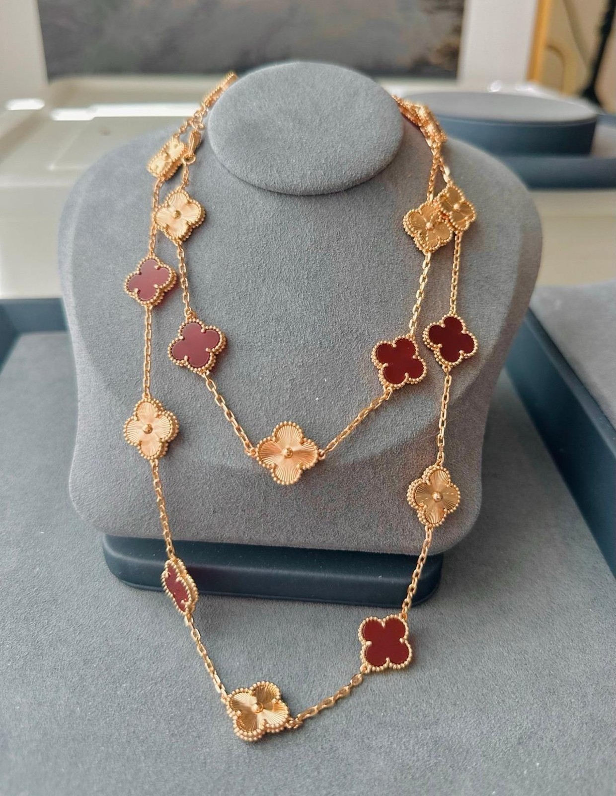 Flower necklace 925 silver rose gold plated 20 motifs