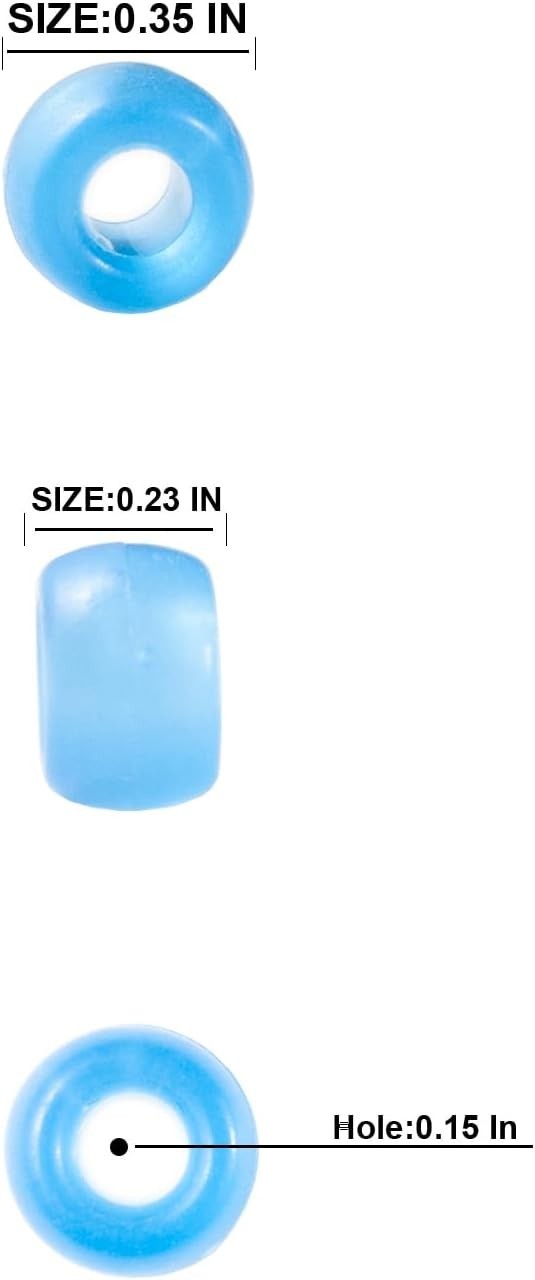 DIY Jewelry Essentials: 1000 Pcs White Acrylic Pony Beads, 6x9mm, Easy to Use