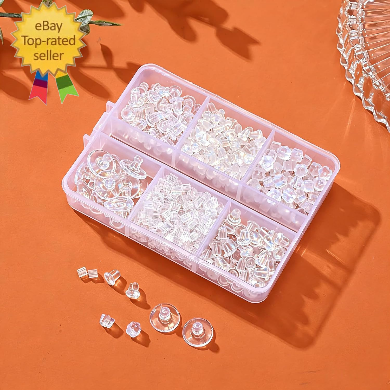 6 Styles 600Pcs Silicone Earring Backs Clear Soft Plastic Rubber Earring Backing