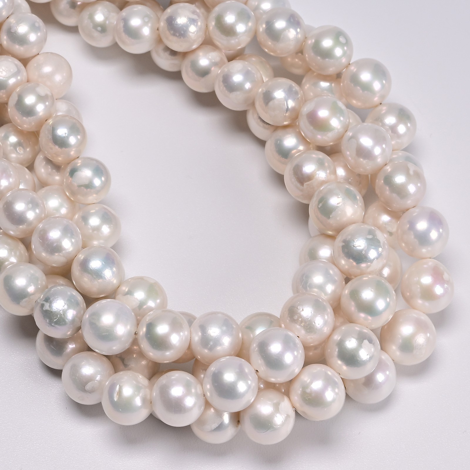 White Fresh Water Pearl Off Round Shape Beads 9-10mm 11-12mm 12-14mm 15.5” Strd