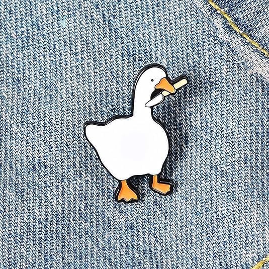 1-3PCS Cute Animal Brooch Cute Enamel Cat Oil White Goose Duck Pins Funny f – 01