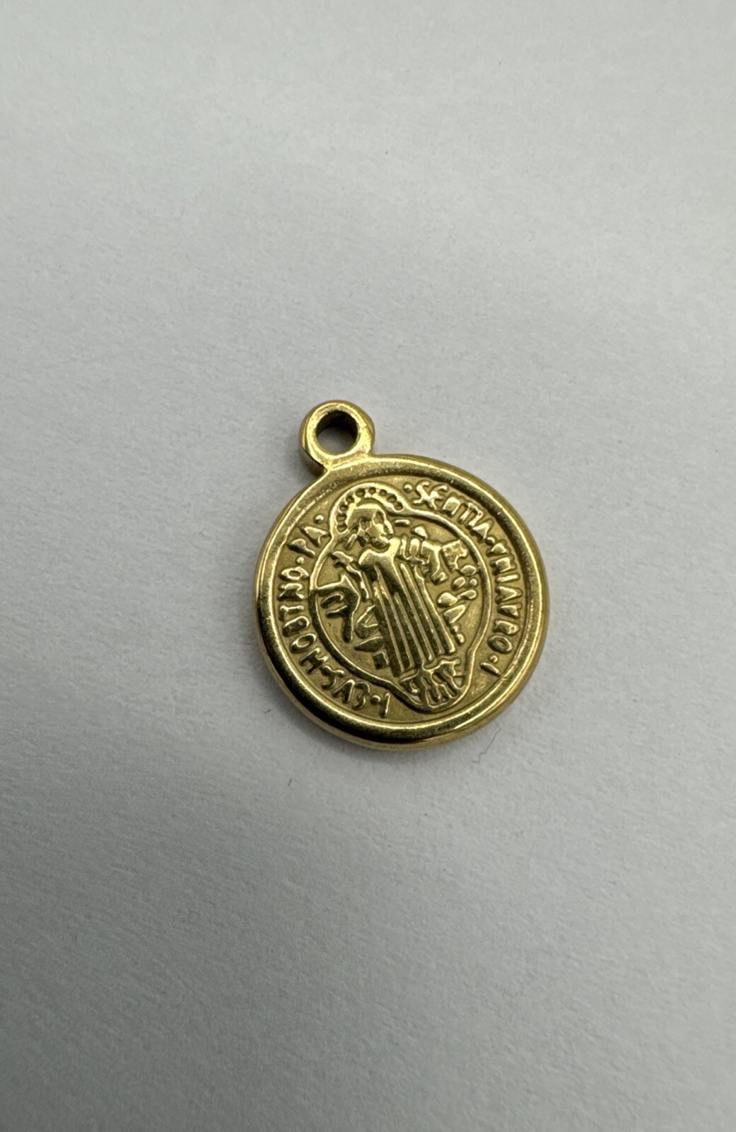 20 Saint Benedict Medal Charm Antiqued Gold Protection Medallion Patron 21mm