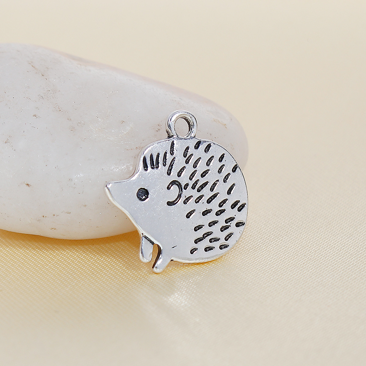 Hedgehog Charm Hedgehog Pendant Antiqued Silver Hedge Hog Charm Woodland Animal