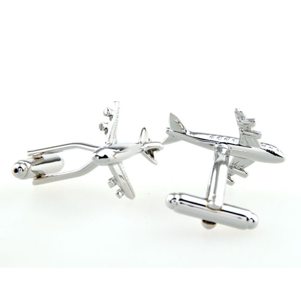 Plane Cufflinks Commercial Jet Pilot Wedding Fancy Gift
