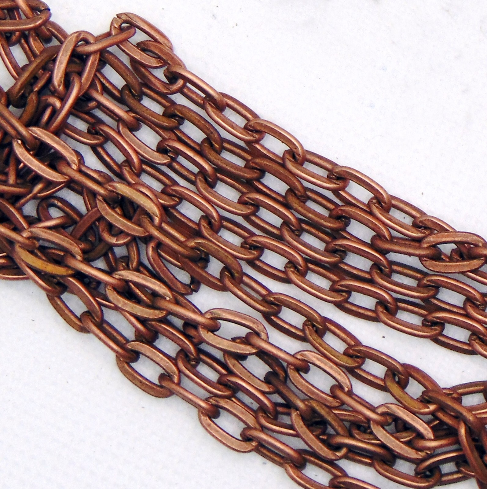 Antique COPPER Flat CABLE Chain ~ 5mm x 8mm Sturdy Links ~ No-Nickel 5 – 100 ft