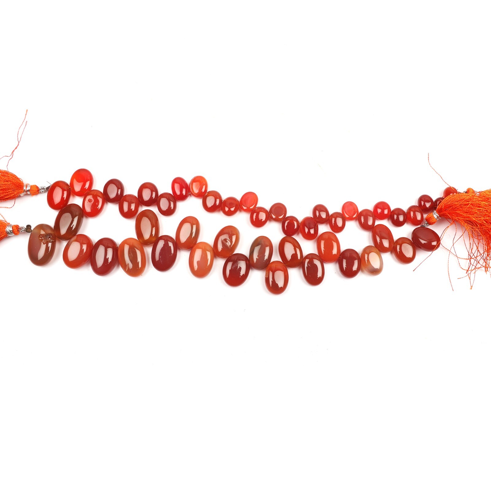 Natural Red Onyx Beads 8 Inch Strand 6X7-11X15 MM Beads Smooth Oval Shape Beads