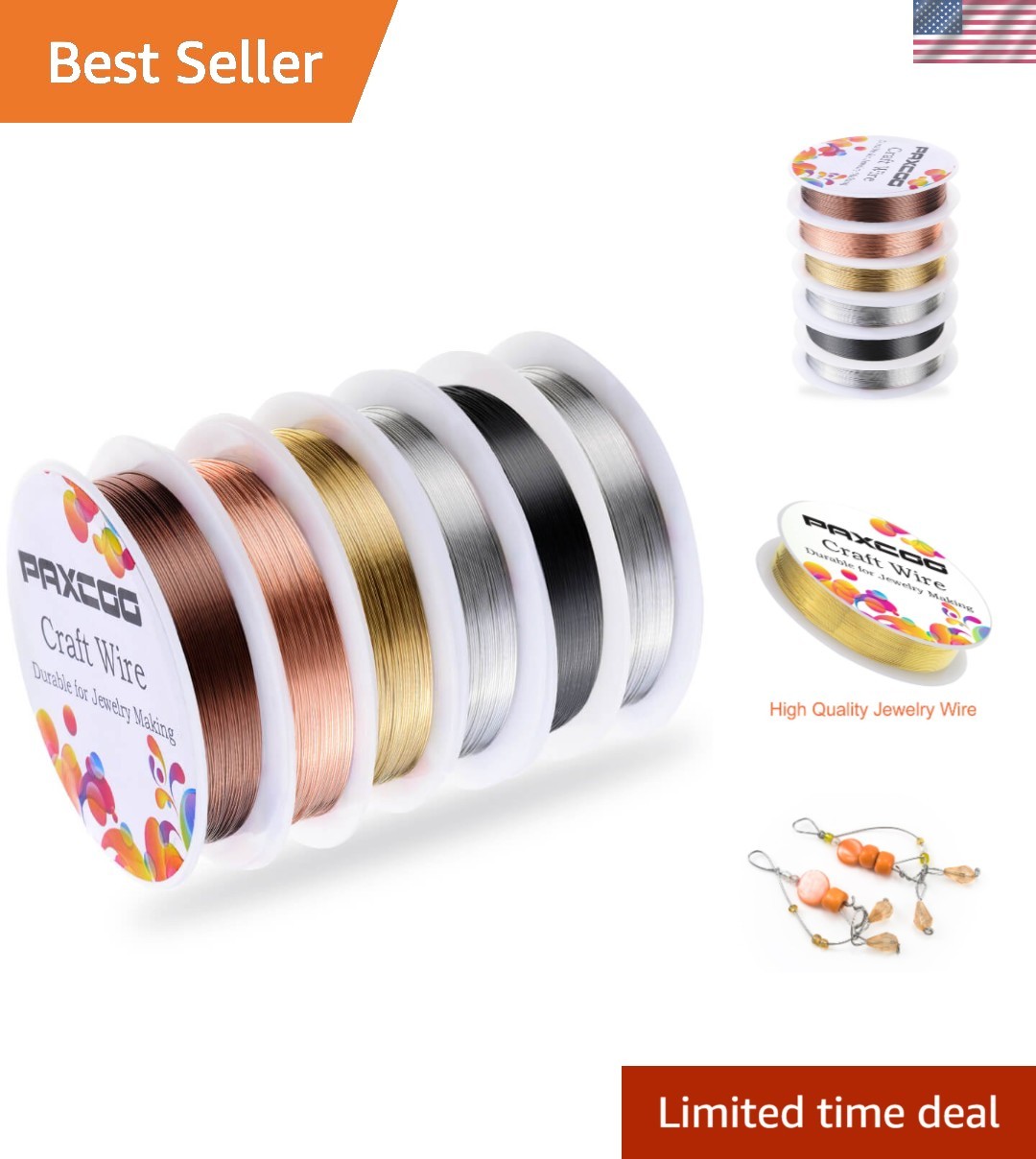 6 Pack Jewelry Beading Wire for Jewelry Making Supplies and Craft (24 Gauge)
