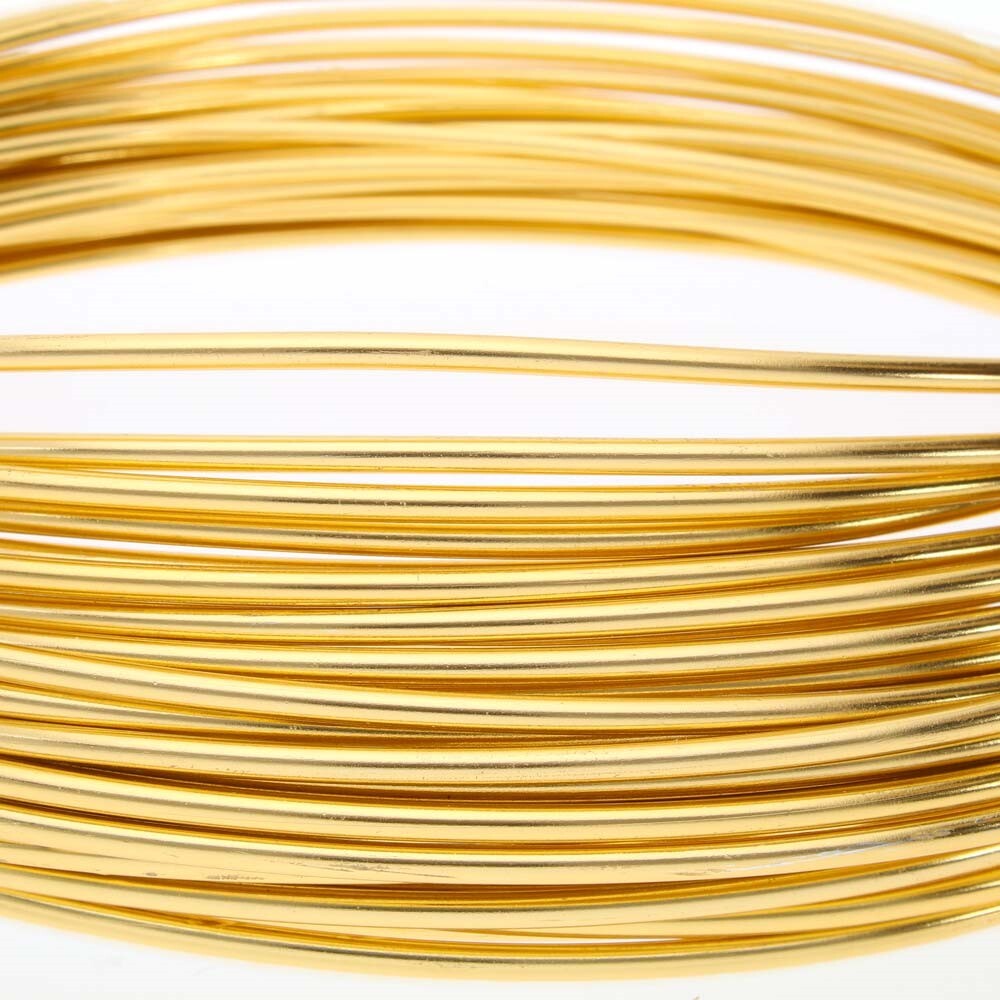 Wire, Light Gold, Anodized Aluminum, 12 Gauge (2mm) DIY Craft Wrapping 39 Feet