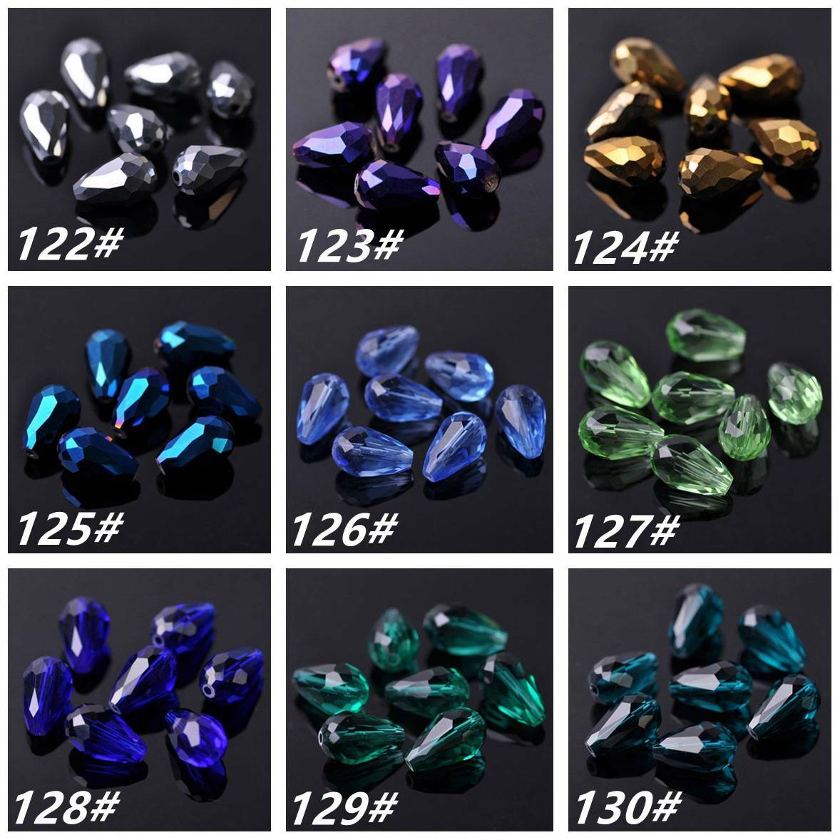Teardrop Faceted Crystal Glass Loose Crafts Beads lot 5×3 7×5 12×8 15×10 18x12mm