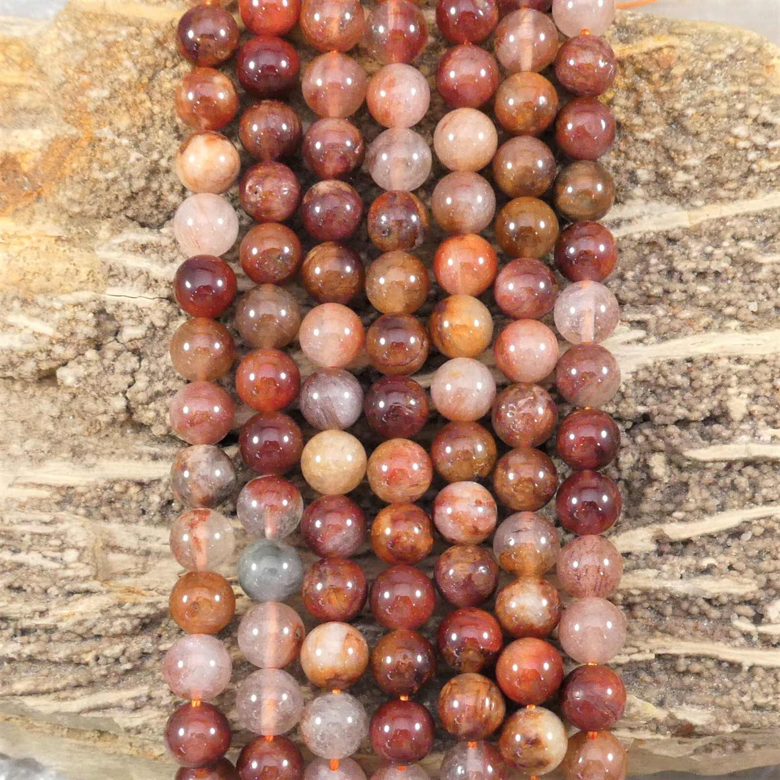 Red Copper Rutilated Quartz Round 6mm 8mm 10mm