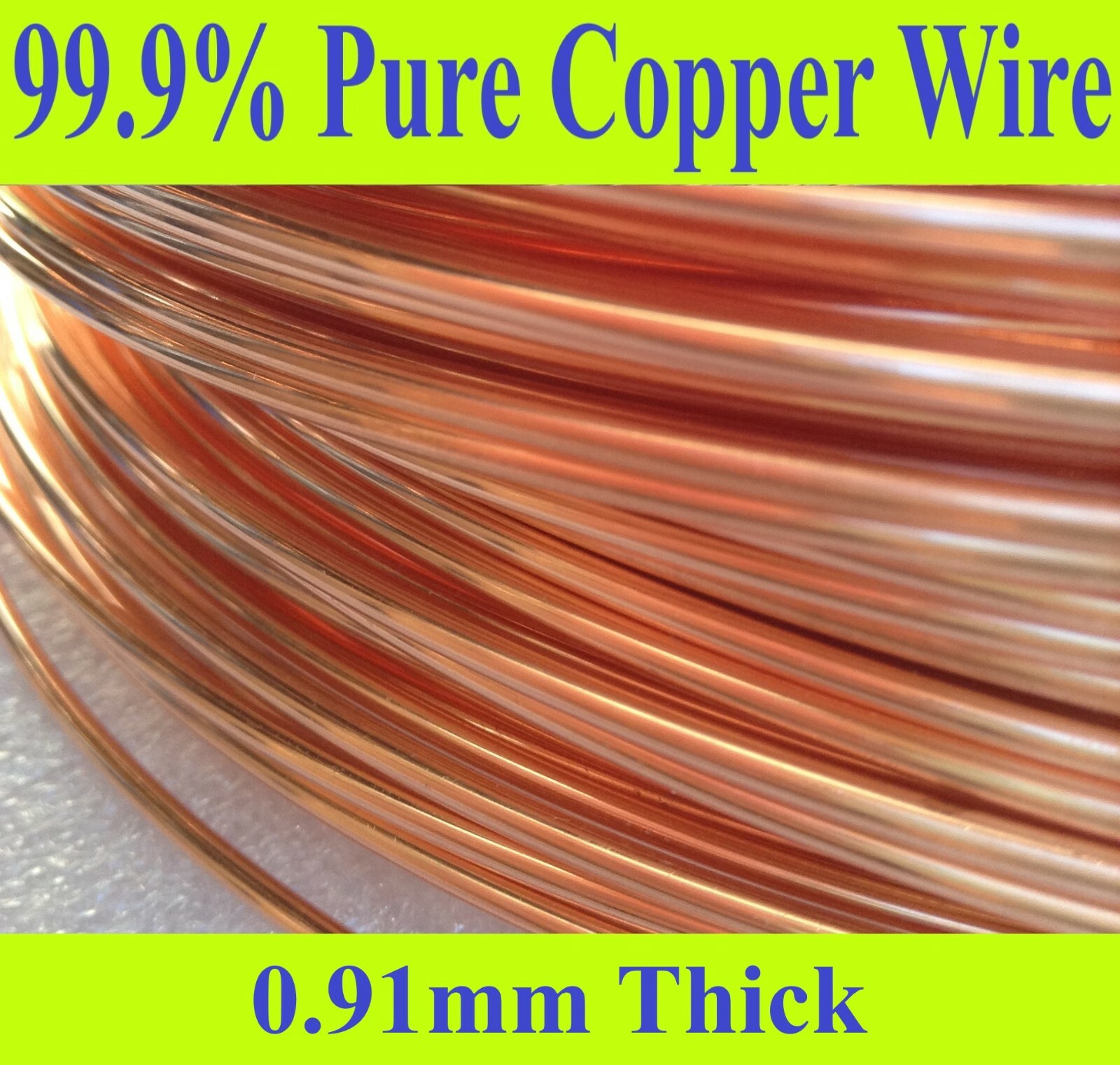 10 Meter x 0.91mm Copper Wire Bare Uncoated 20G SWG = 19G AWG, Hobbies, Crafts