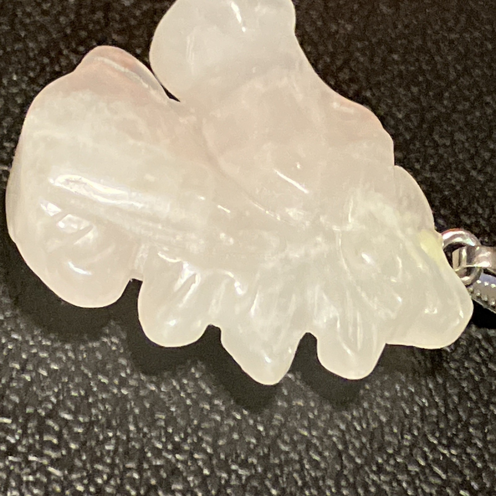 Rose Quartz Horse Head Carved Stone Pendant Animal Pink 2” 18.5 grams
