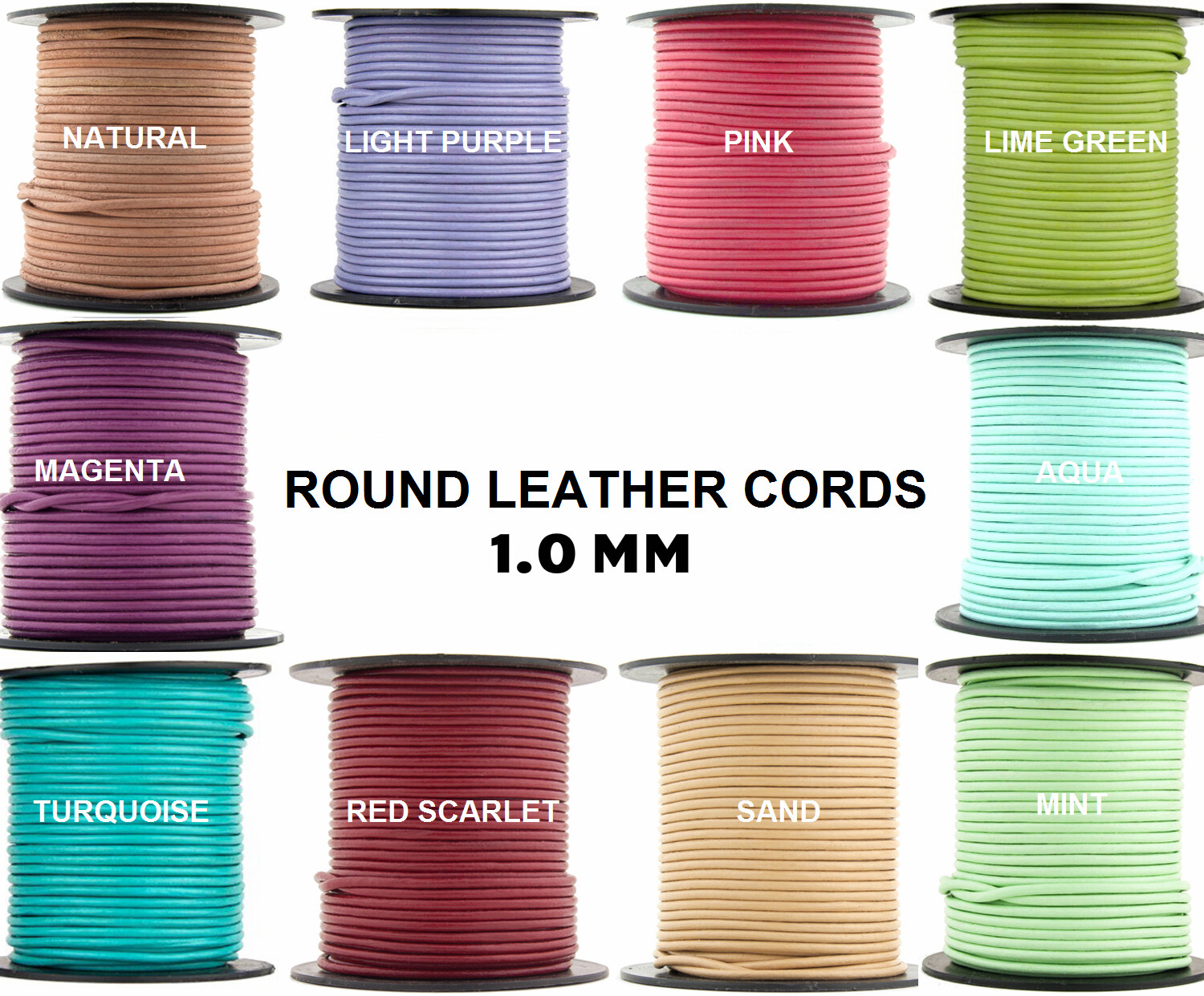 Xsotica® Regular Shades Round Leather Cord 1.0mm