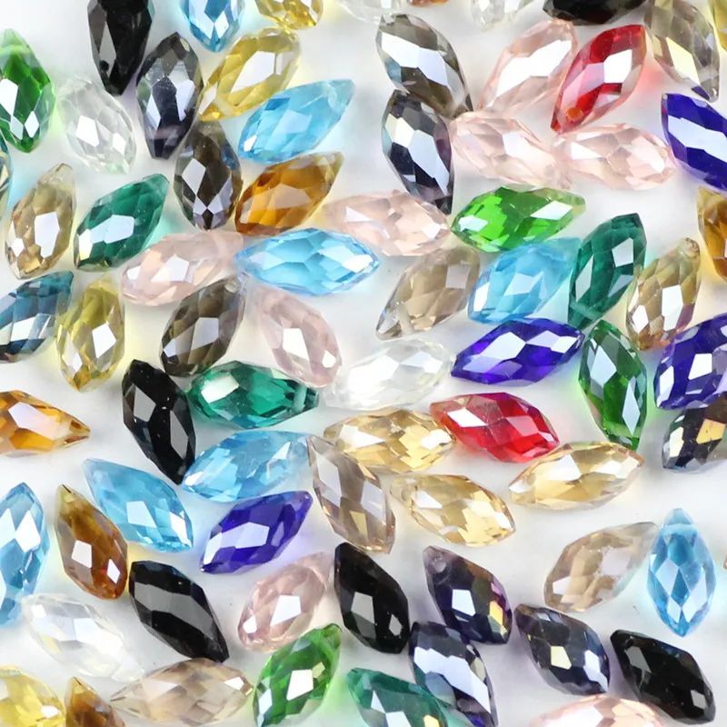 Waterdrop Crystal Bead Teardrop Glass Beads DIY Bracelets Jewelry Making 50Pcs