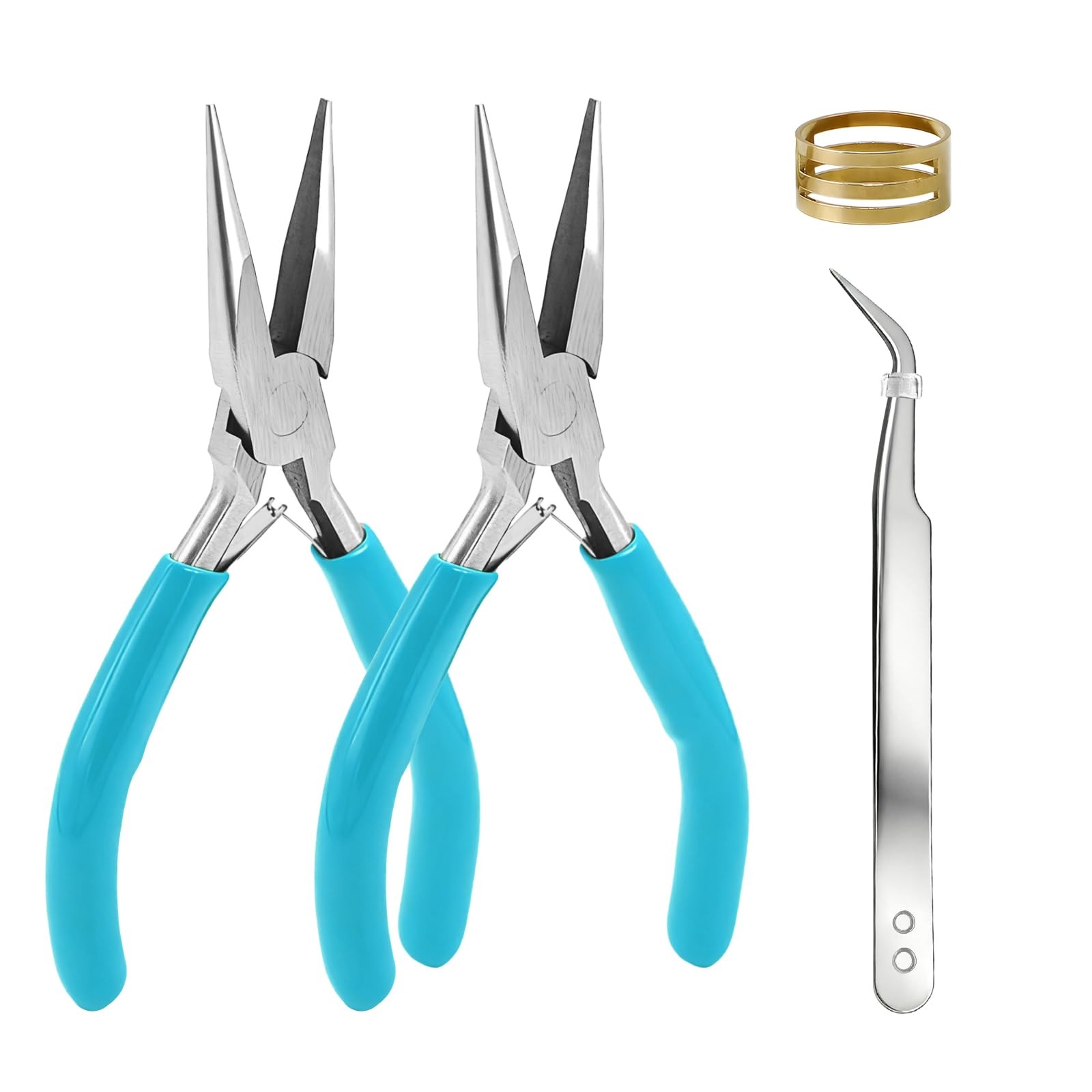 Sissatthai 2Pcs Mini Jewelry Pliers Set Needle Nose for Chrome