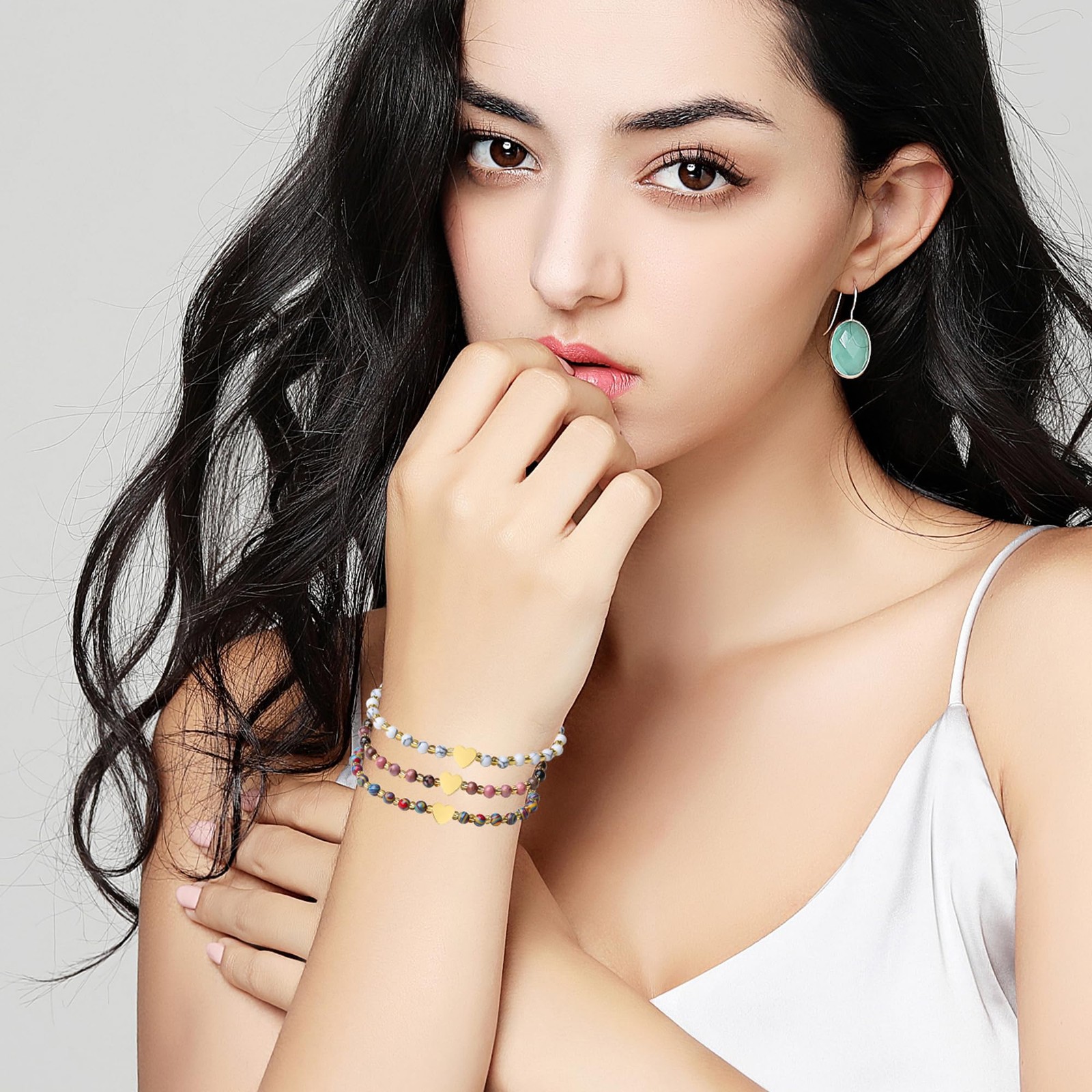 Handmade Original 4mm Mini Gemstone Stretch Bracelet for Women with Natural – 02